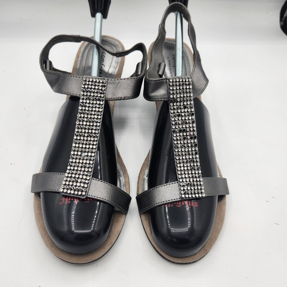 Comfort Plus Predictions Women's‎ Gray Rhinestone Wedge Sandals Size 10W